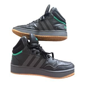 adidas Boy's Hoops Mid (Little Kid/Big Kid) Black/Grey/Court Green 6 Big Kid M